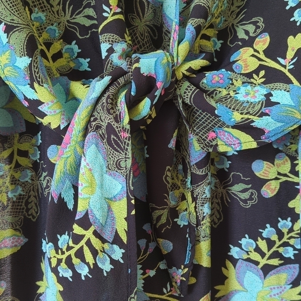 Love Lucy Love The Weekender Floral Tie Front Quarter Sleeve Kimono Cardigan XS - Picture 8 of 14